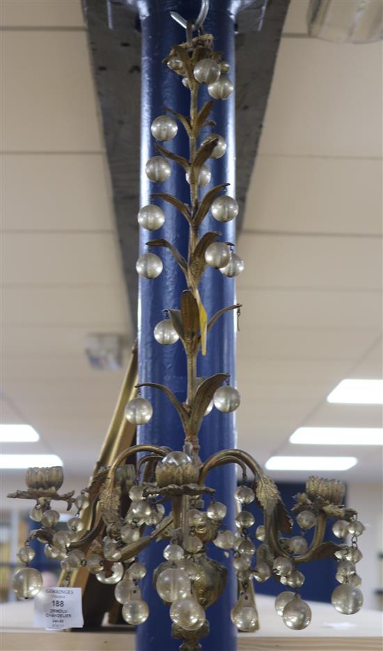 An ormolu six light chandelier